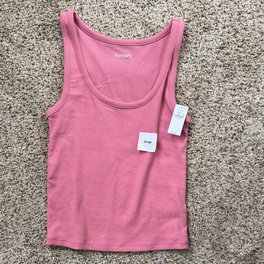 NWT Old Navy Pink Cropped Tank Top